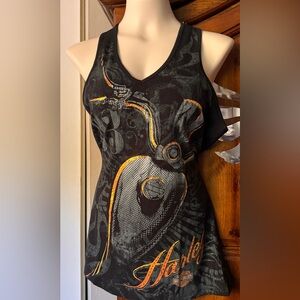 Harley-Davidson Black Tank with Orange Logo